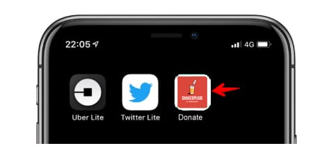 App Drawer Button on iPhone